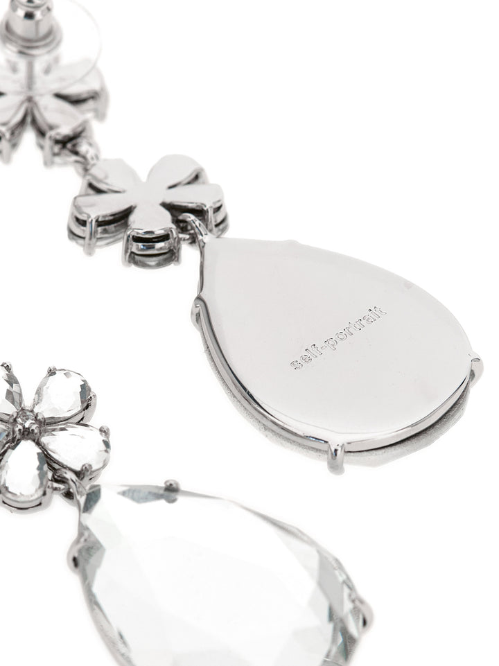 Self Portrait Crystal Flower Tiered Jewelry - Silver | c377d000ede08efeec09651eb57659ddbe9282ae