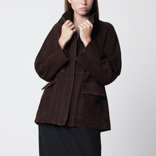 Mocha Brown Quai Fluid Suede Jacket