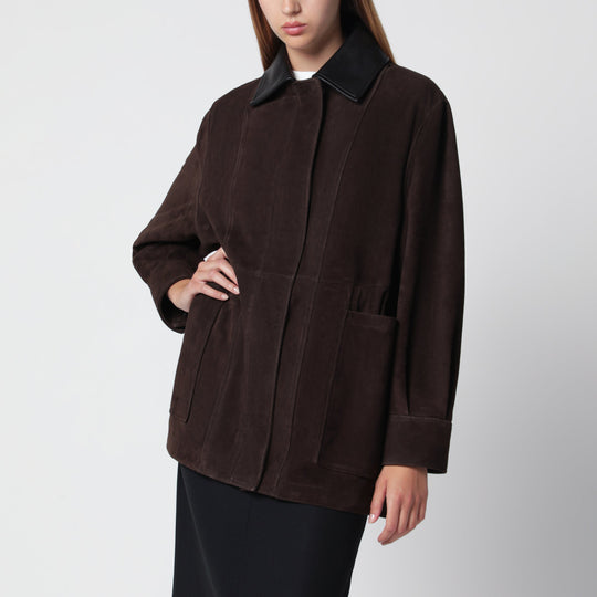 Grange Jacket In Mocha Suede Leather