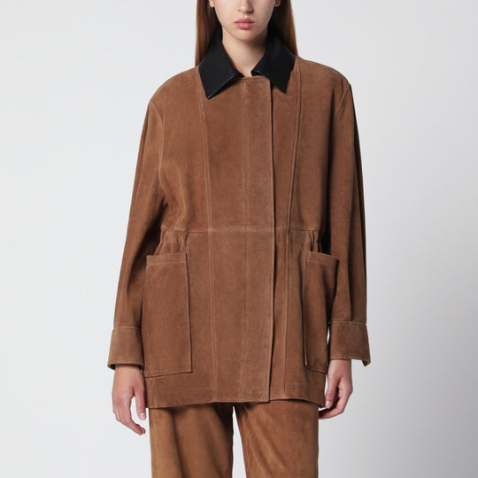 Grange Jacket In Tobacco Suede Leather
