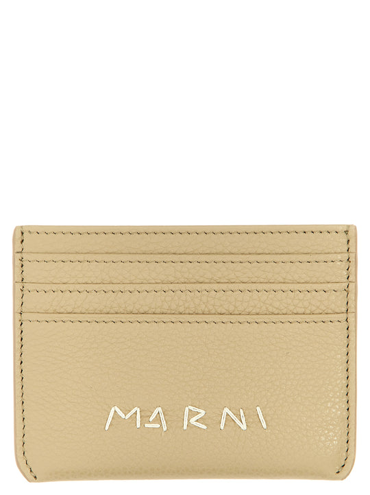 Logo Card Holder Wallets And Card Holders Beige