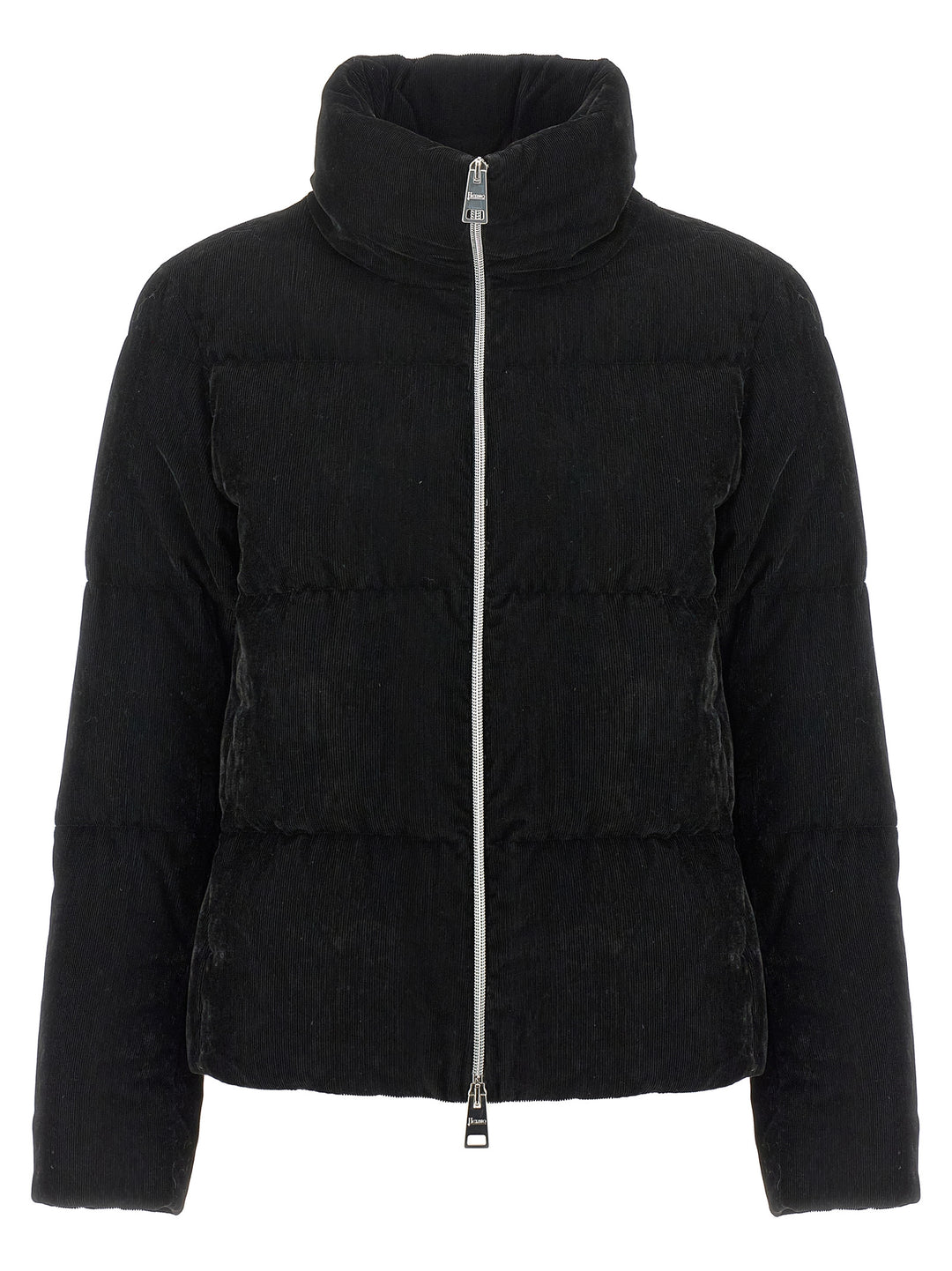 Herno Resort - Bright Corduroy Puffer Jackets - Black | cba65d55e3e9826599b204de00cee2985290fe82