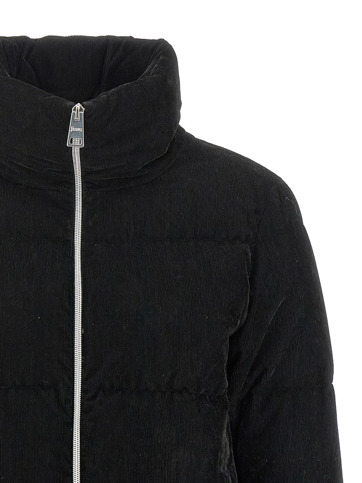 Herno Resort - Bright Corduroy Puffer Jackets - Black | 6b83133bd8d6eb54fe7d59c1036534fc11f289cd