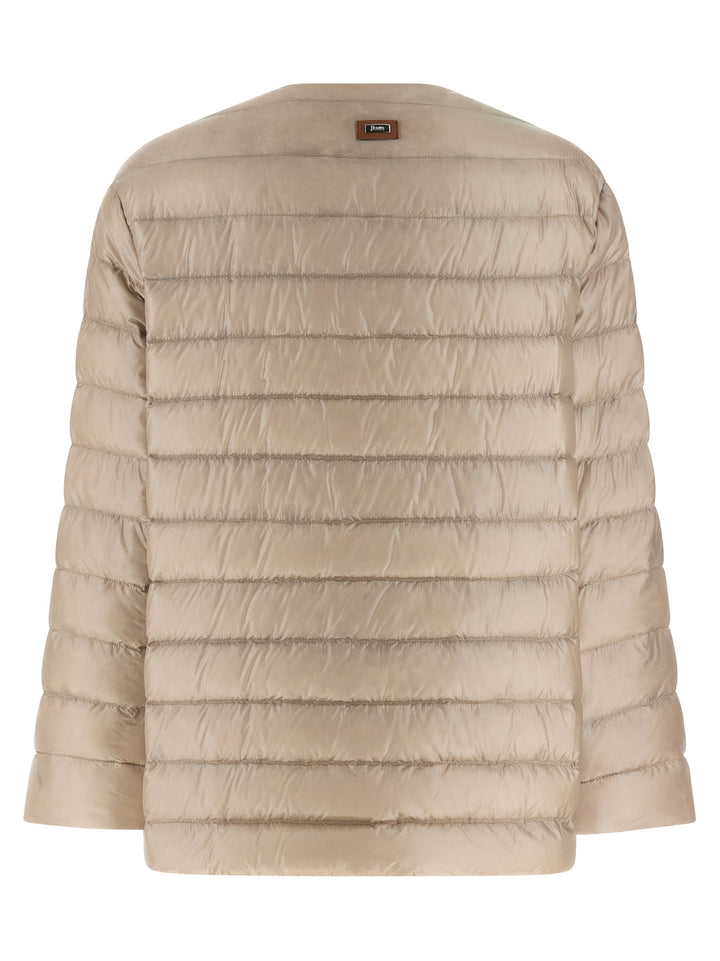 Herno Leather Strap Down Jacket Puffer Jackets - Beige | 6a7897a6e163fd9cbcd1599c5fd11f26c0ffd84a