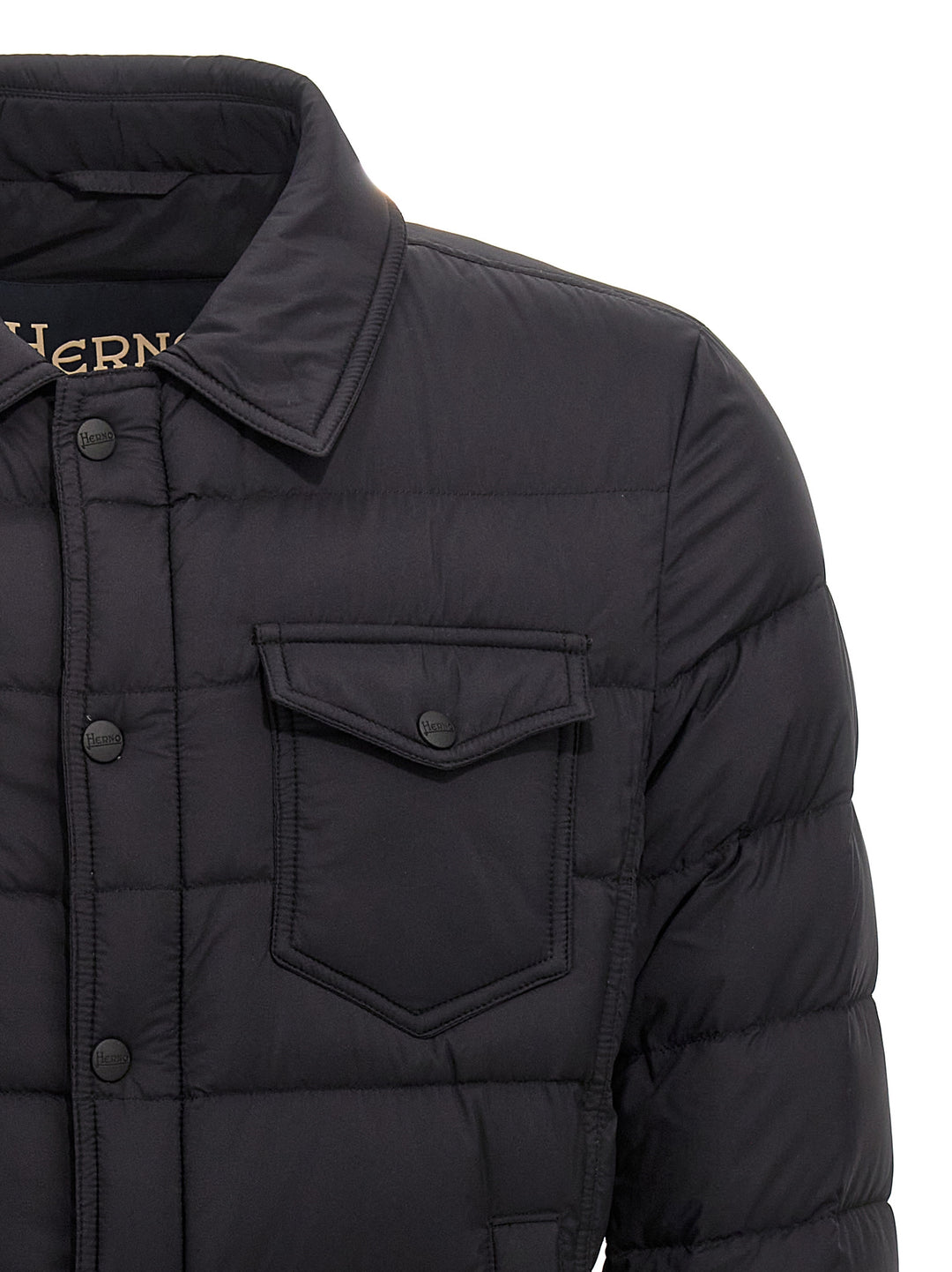 Herno La Denim Puffer Jackets - Black | 37c63e50e26673c9303597afdaa2f5b15f50ae95