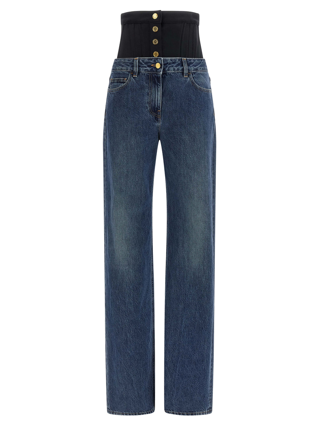 Elisabetta Franchi Bustier Insert Jeans - Blue | 9e47afce4238a8922b8eb04c02345175d11a565e