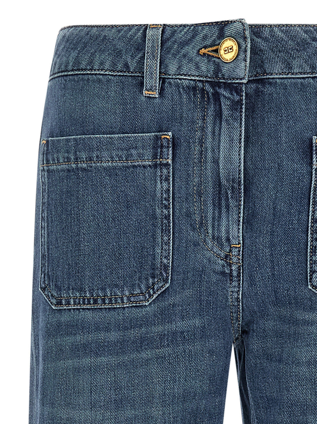 Elisabetta Franchi Logo Embroidery Jeans - Blue | bfdd242aabe49e345ad7d49e94402b181be6f0ba