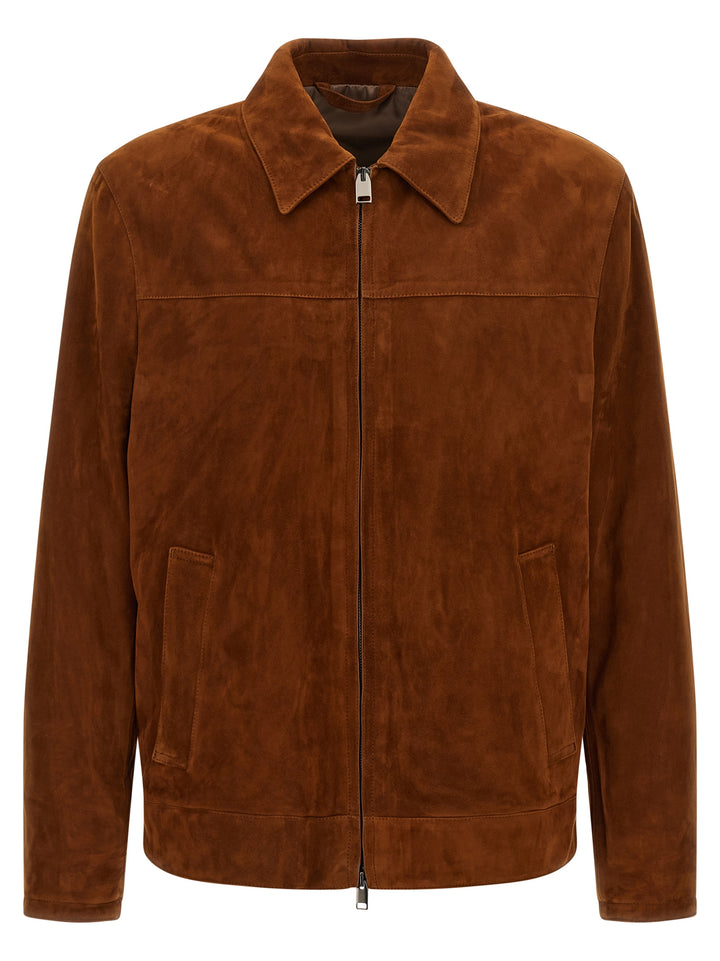 Brioni Suede Blouson Puffer Jackets - Brown | ec30b5a8e23c5aebdd46e18f0a623e59917e4fc6