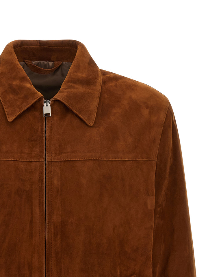 Brioni Suede Blouson Puffer Jackets - Brown | 95e255369a6ef5adecbc7a4c9ba8a691873d9b7a