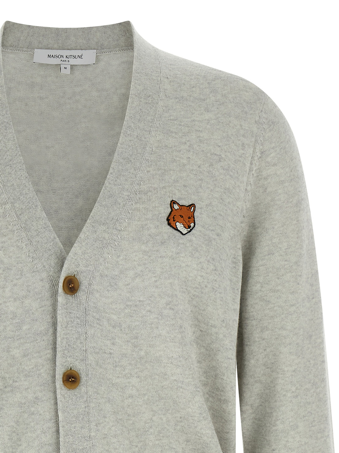 Maison Kitsune Fox Head Sweaters and Cardigans - Gray | f027751d2578694344f71bc538d059dfd04c01ef