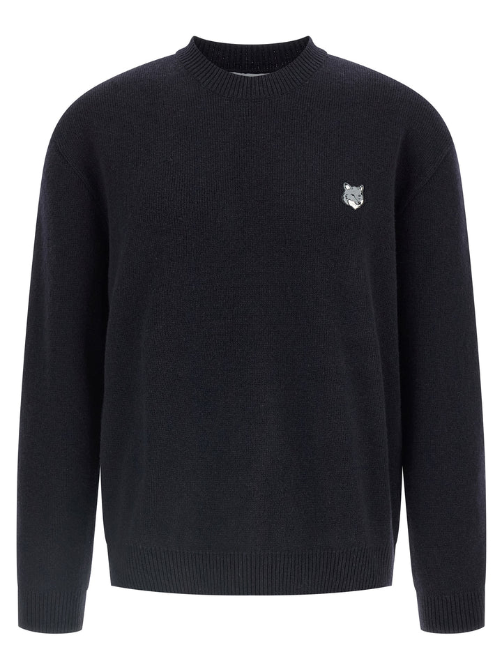 Maison Kitsune Fox Head Sweaters and Cardigans - Blue | a47826722c6c8f348276e52e8e97eb983a82ebbd