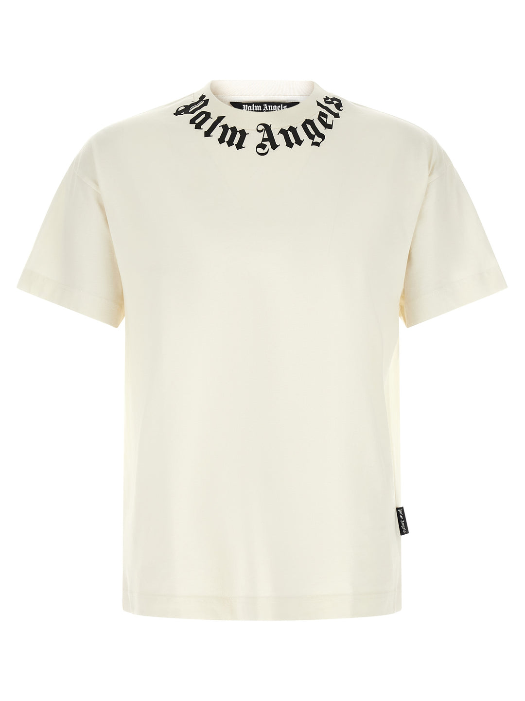 Palm Angels Neck Logo T-shirt - White/Black | 37f26382b54bd89cce7e01ad3347c42a8d1d372c