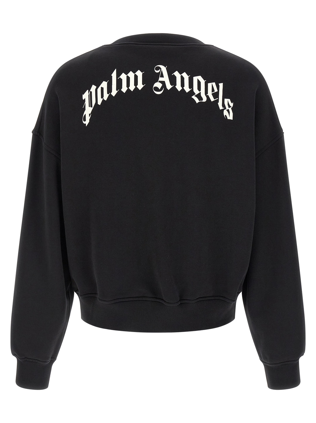 Palm Angels Back Curved Logo Sweatshirt - White/Black | 291c9b6a9c2a30cc3a941a7565bdd82b94b3a6df