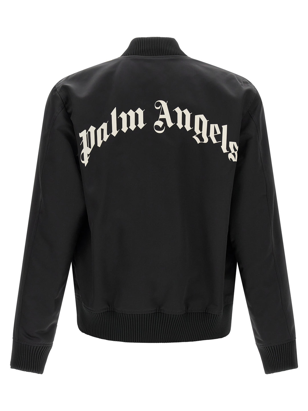 Palm Angels Curved Logo Puffer Jackets - Black | 4f2ee52062fdd1a8658c3978cd8c0b84b805845d