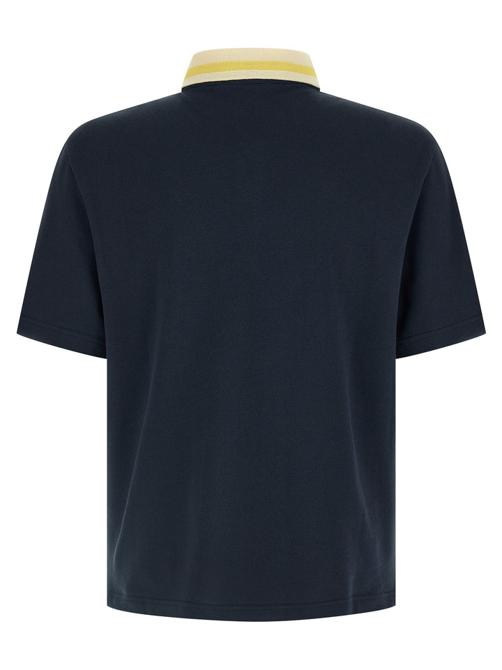 Marni Piqué Cotton  Shirt Polo - Blue | bace0863a27e2436f9d4657fb078a989d6340315