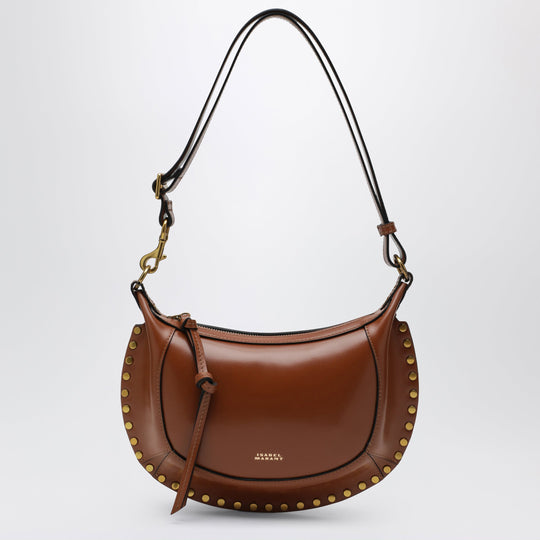 Oskan Moon Shoulder Bag In Calfskin Leather Cognac