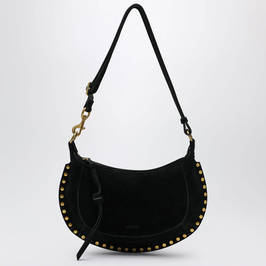 Oskan Moon Shoulder Bag In Black Suede