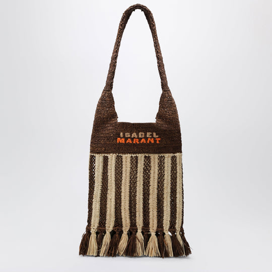 Striped Raffia Bag