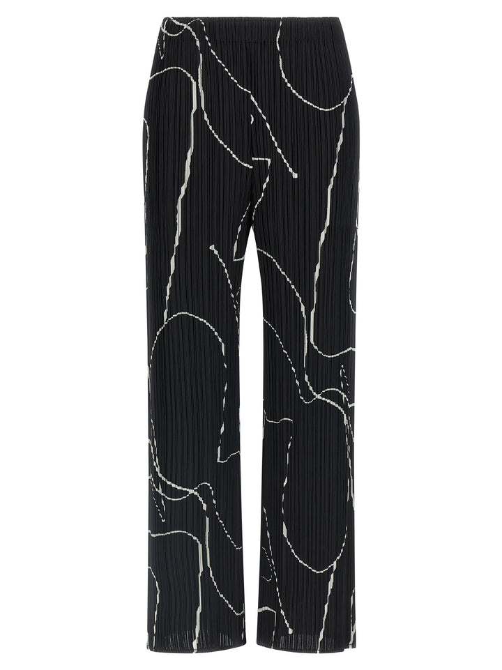 Pleats Please Issey Miyake Pause Pants - White/Black | 6db14084a86b2dcf5135258f6de6e84879b83db5