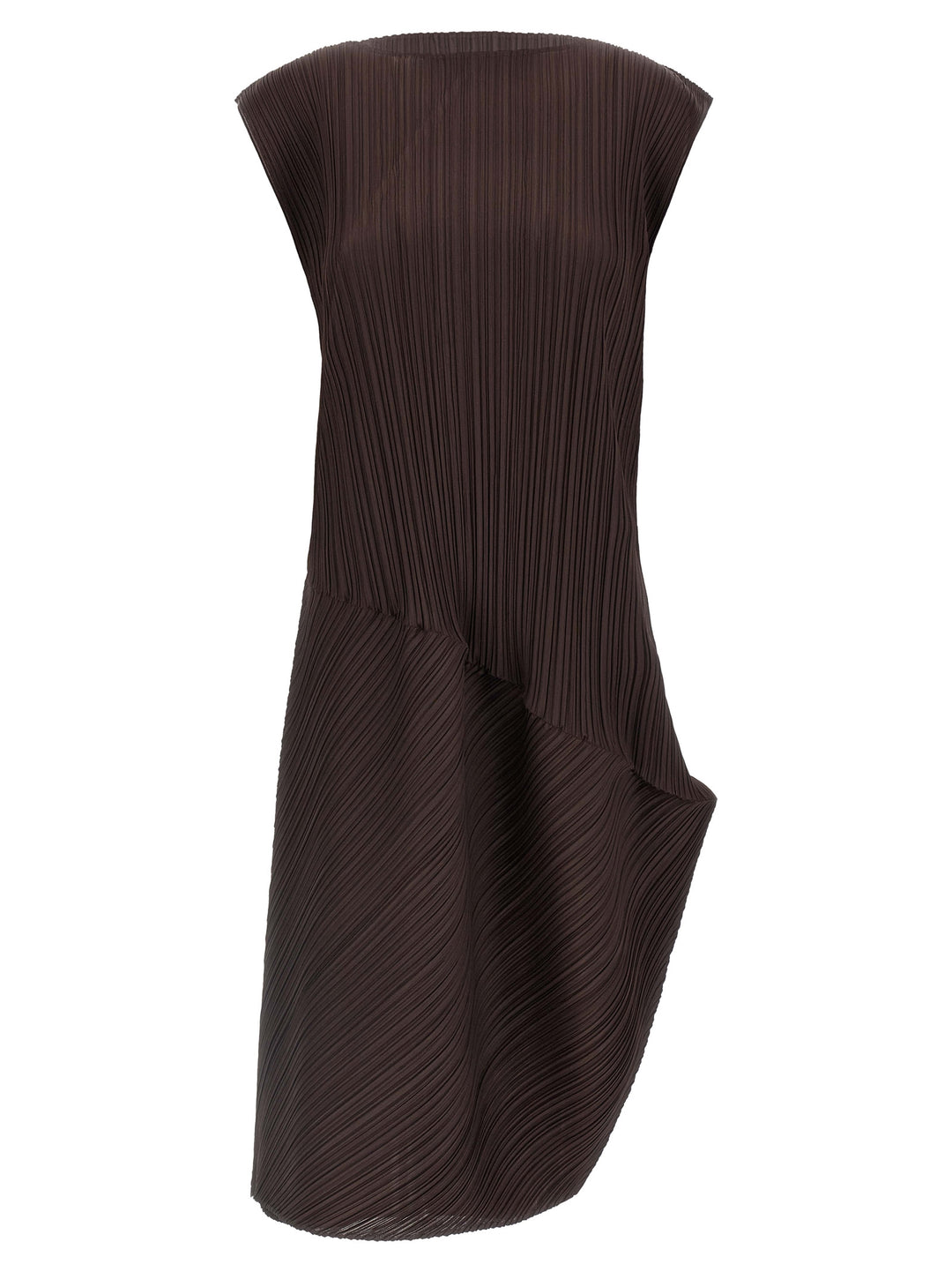 Pleats Please Issey Miyake Midi Dress Dresses - Brown | b6119290d496b28c5b08411b3832d0b46b33fcd1