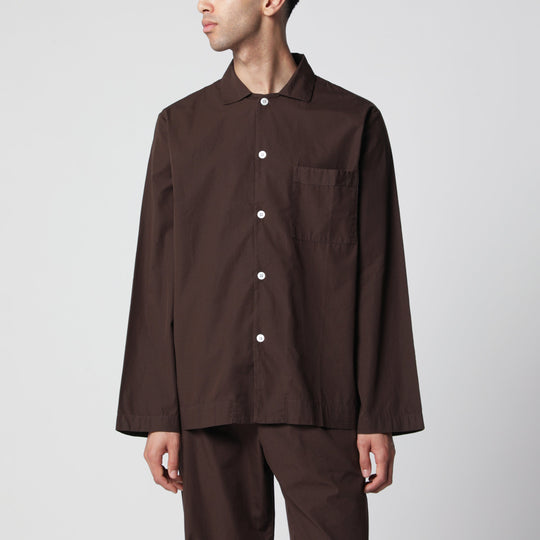 Brown Cotton Pajama Shirt