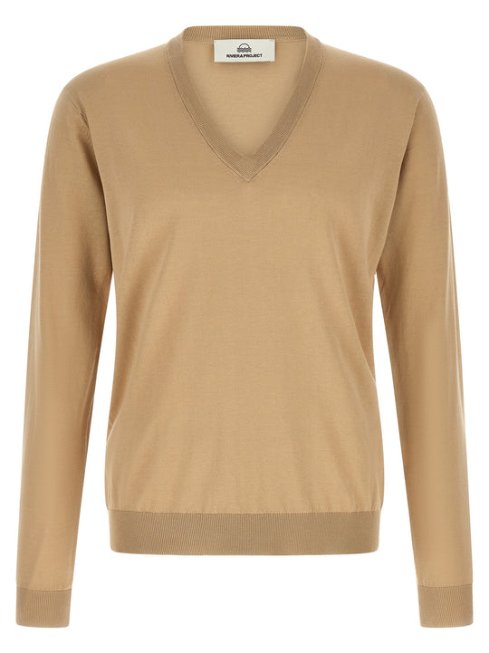 Cotton And Silk Sweater Sweaters And Cardigans Beige