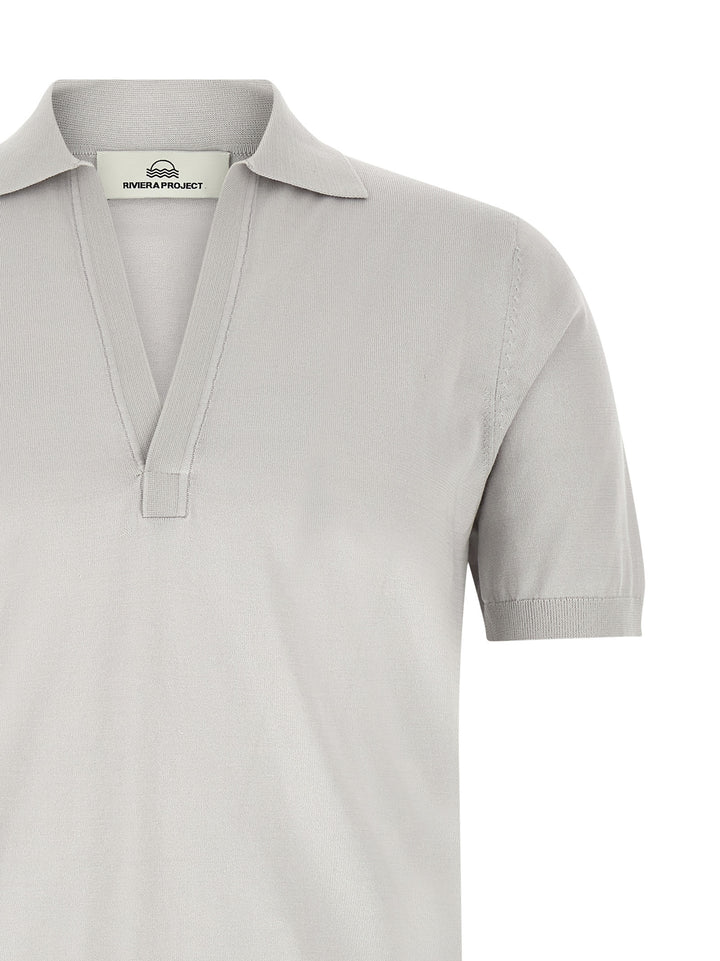 Riviera Project Open Collar  Shirt Polo - Gray | 891d6de06c886e378424edcfe89ad351b96cd7a5