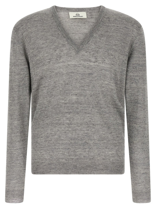 Linen And Silk Sweater Sweaters And Cardigans Gray