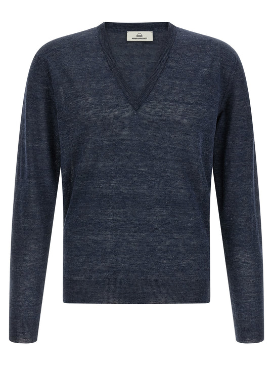 Linen And Silk Sweater Sweaters And Cardigans Blue