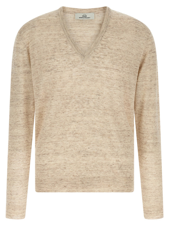 Linen And Silk Sweater Sweaters And Cardigans Beige