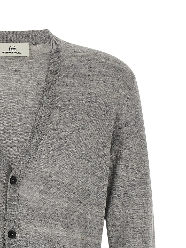 Riviera Project Linen Silk Cardigan Sweaters and Cardigans - Gray | 0ffd3e5cbec8c3463c410ff351b82f970ad29c5e