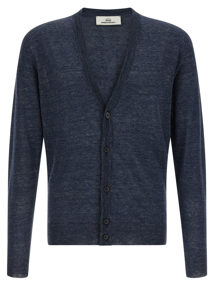 Riviera Project Linen Silk Cardigan Sweaters and Cardigans - Blue | e3849854b761535c0e6f9da62a92228b9bf644f2