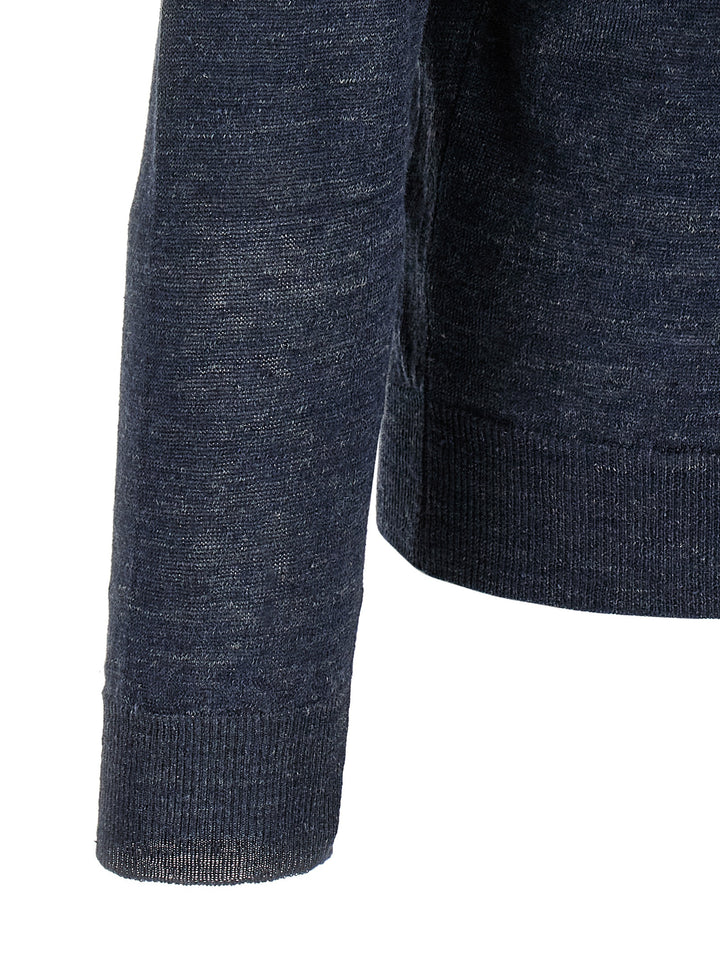Riviera Project Linen Silk Cardigan Sweaters and Cardigans - Blue | 61def04c5488806cd9616abe6d2ed5c5c5c35f75