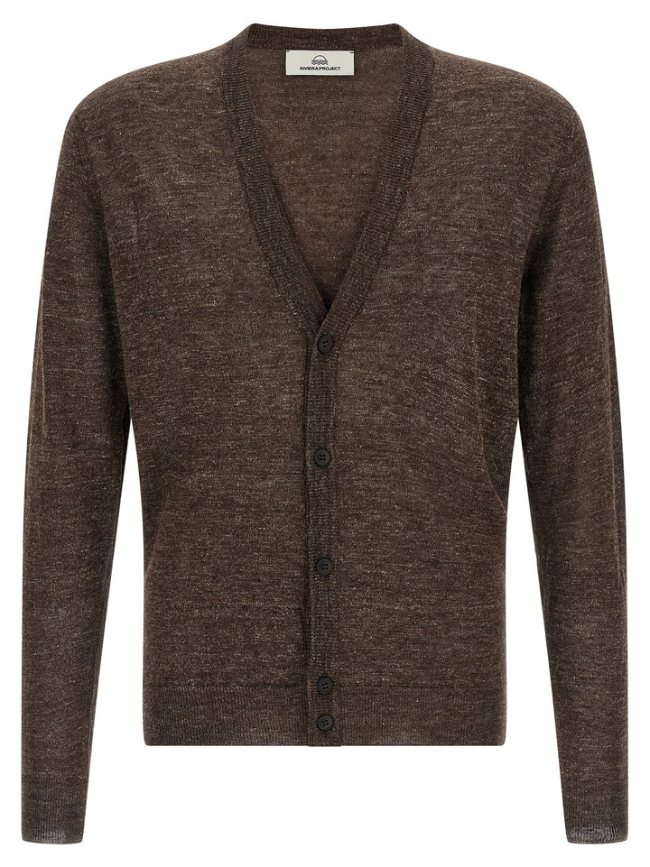 Riviera Project Linen Silk Cardigan Sweaters and Cardigans - Brown | bf9523f0f4d6cb66ce39f84f501dc391ea875261