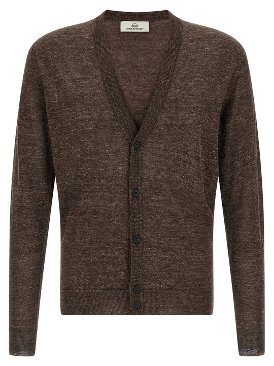 Linen Silk Cardigan Sweaters And Cardigans Brown