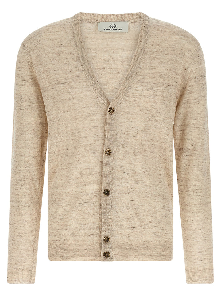 Riviera Project Linen Silk Cardigan Sweaters and Cardigans - Beige | 74b6b1486c4ce4ac16ba4f8e0e43b2c7839754b8