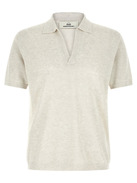 Open Collar Shirt Polo Gray