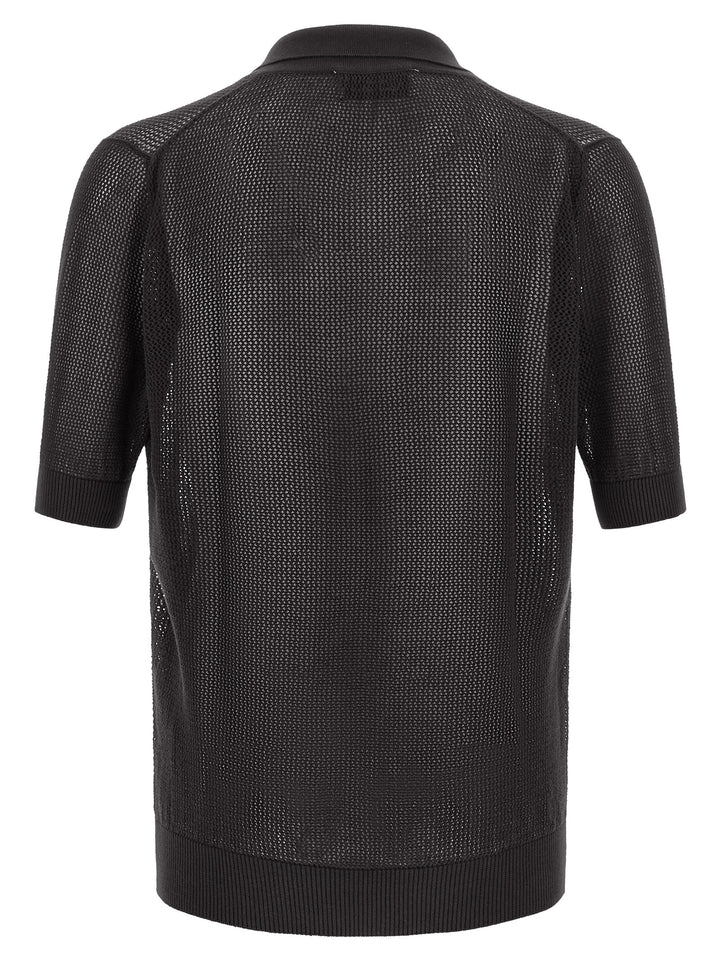 Riviera Project Openwork Cotton  Shirt Polo - Brown | 4504b5820c01150637016ad9a96c268b26edc5da