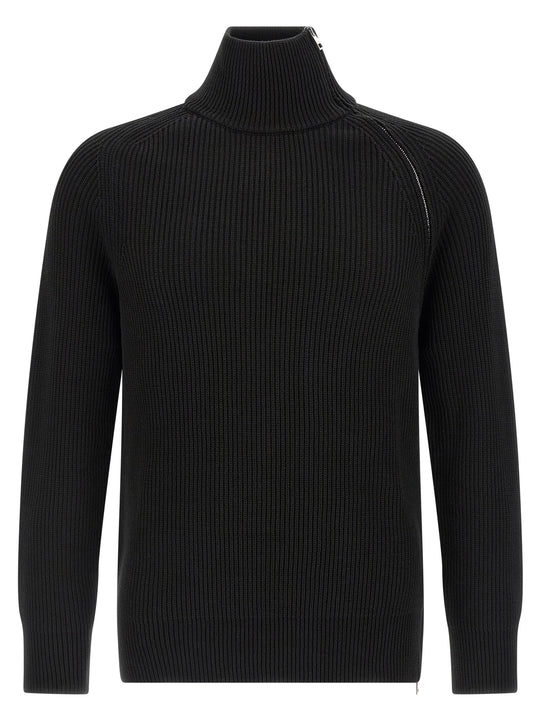 Zip Sweater Sweaters And Cardigans Black