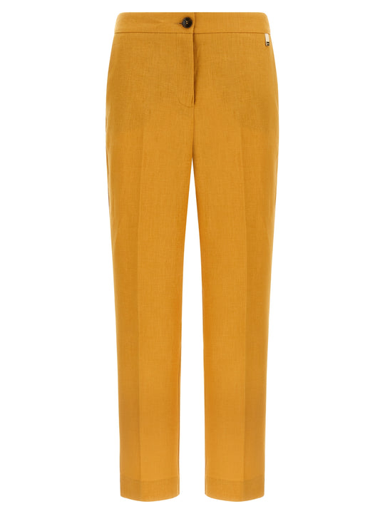 Linen Trousers Pants Orange