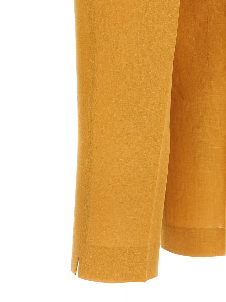 Herno Linen Trousers Pants - Orange | 4e21594301f29930c6302a5d7e33a98810773dbb