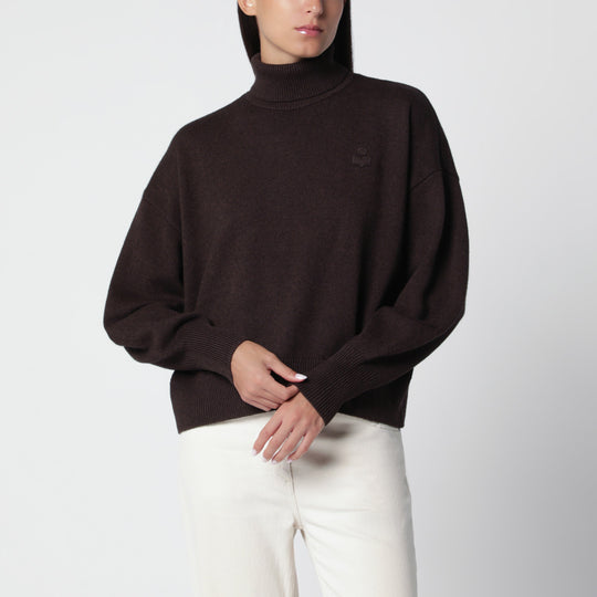 Nasha Chocolate Cotton-Wool Turtleneck