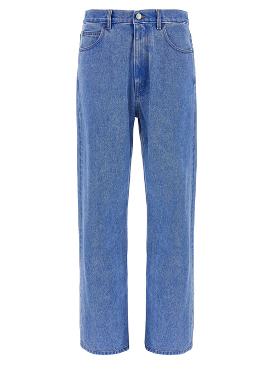 Bleached Coated Jeans Blue