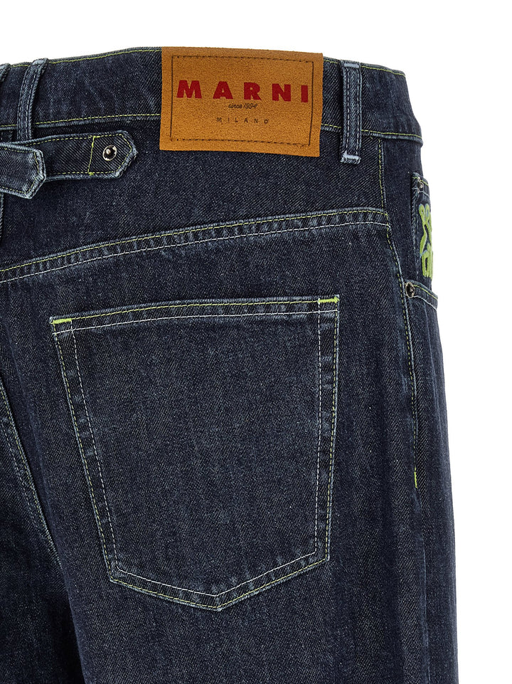 Marni Logo Embroidery Jeans - Blue | 2d7a4cb0cf5d4d483ae8cd25f2d656dcd747138f