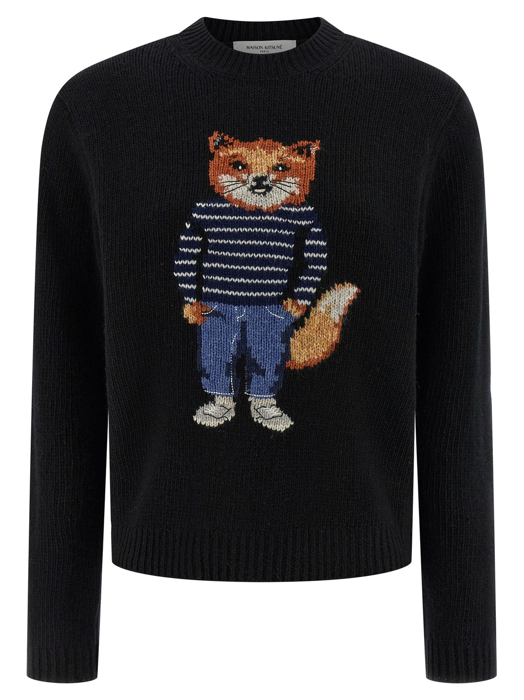 Maison Kitsune Dressed Fox Sweaters and Cardigans - Black | 579d7b8dd247c8b2fa1fe6db614a6a45bf7fcf4d