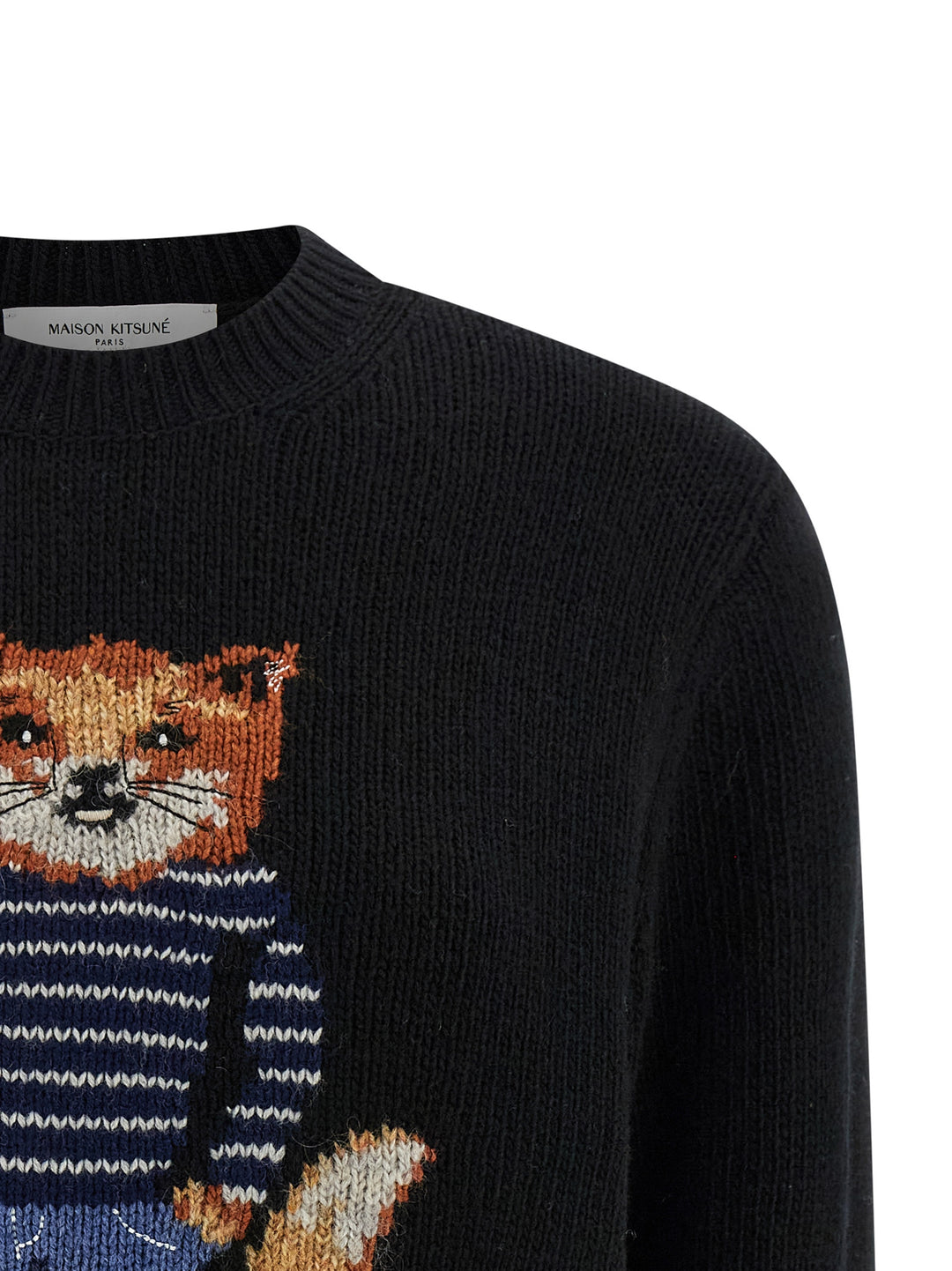 Maison Kitsune Dressed Fox Sweaters and Cardigans - Black | 888ee441550707e1581f6111b5c0842388a5248f