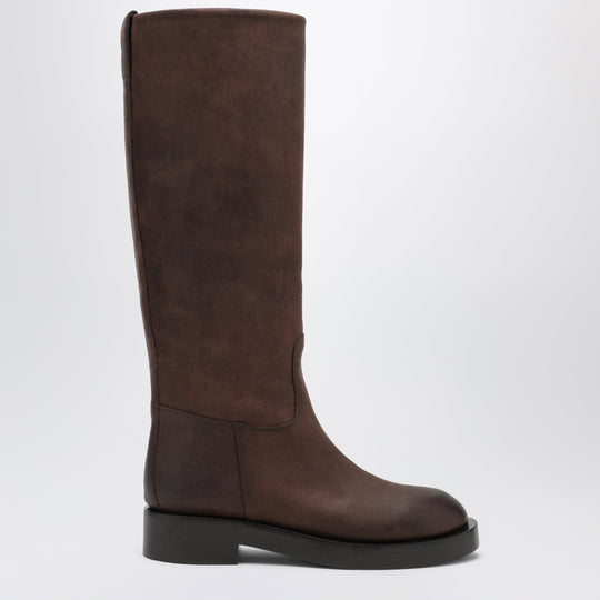 Ebony Brown Napa Leather Boots