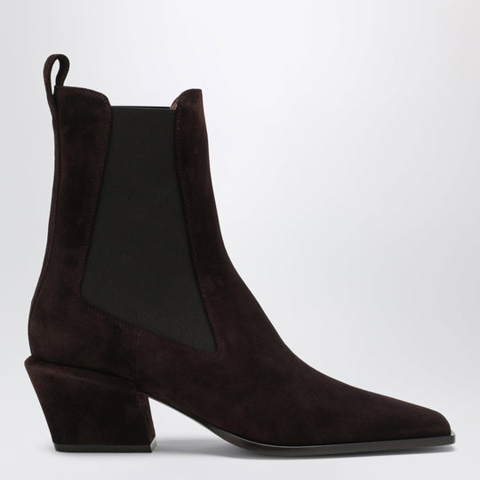 Bettina Suede Boots In Chocolate Brown