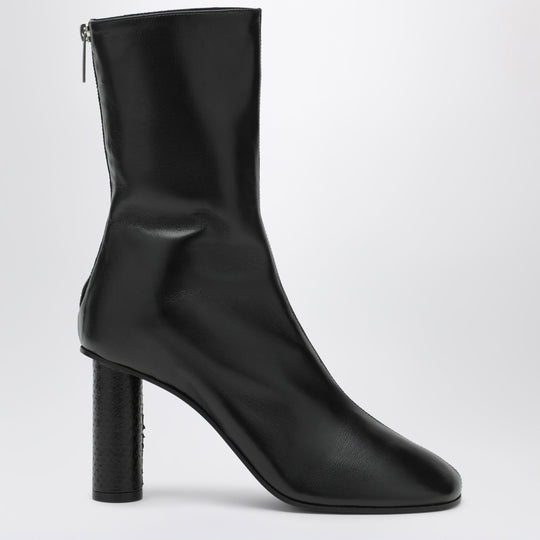 Alice Black Leather Ankle Boots