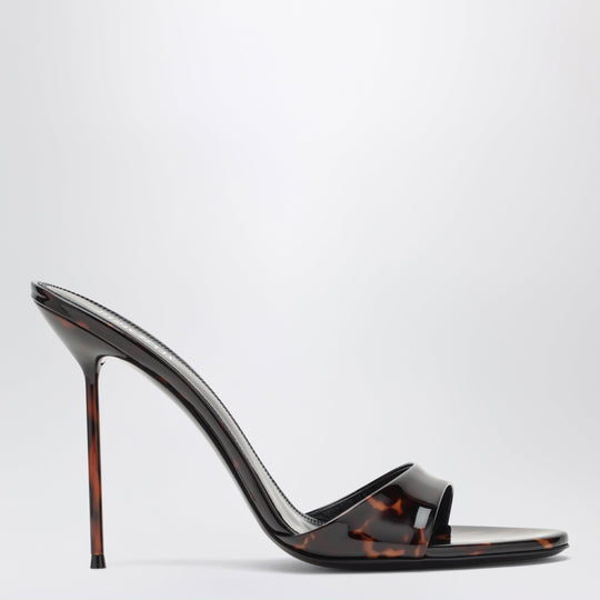 Lidia 105 Patent Leather Mules In Tortoise